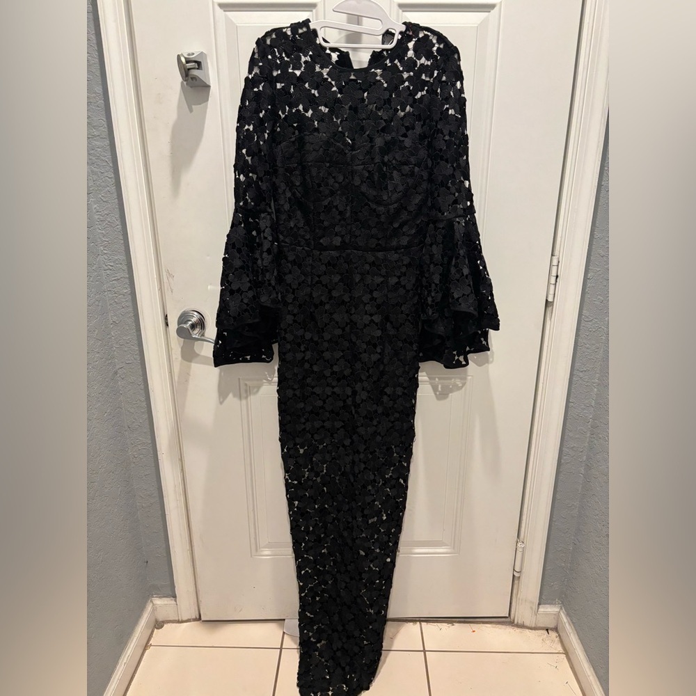 Nwt Milly Anya Black Maxi Lace Dress Sz 8